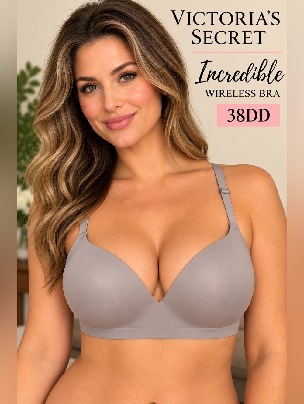 Victoria’s Secret Incredible Wireless Lace Racerback Bra 38DD
